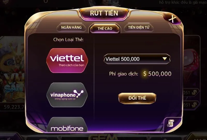 Rút thẻ cào cực dễ tại cổng game