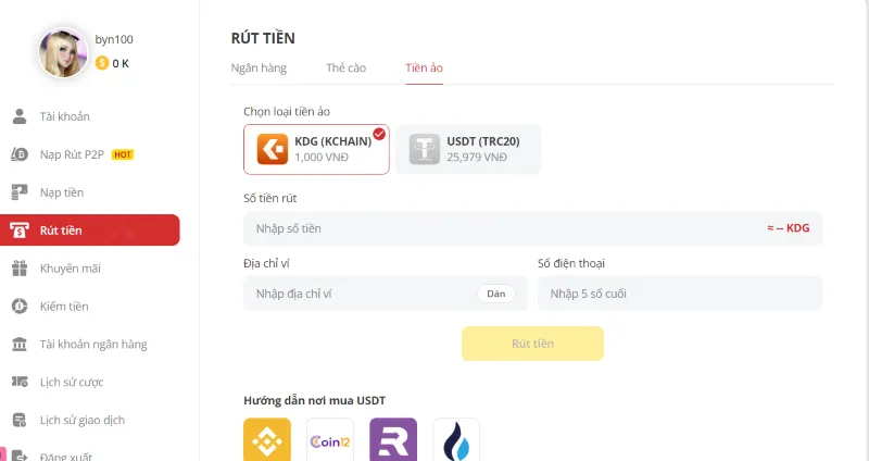 Rút tiền May88